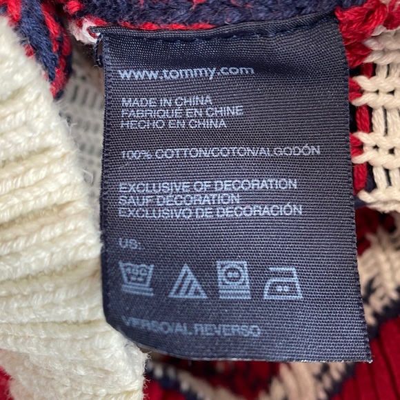 Tommy Hilfiger fair isle sweater size 4 100% cotton deer graphic Nordic ski snow - Picture 7 of 10